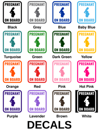 Pregnant On Board Decals